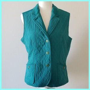 Talbots Teal Quilted Vest Women's Medium